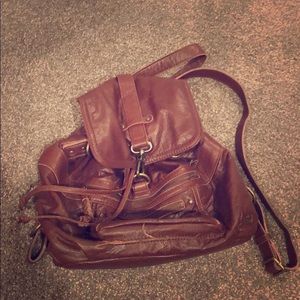 Cute leather backpack